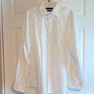 Tommy Hilfiger Button Down Dress Shirt 17 1/2 Neck 34/35 Arm - white
